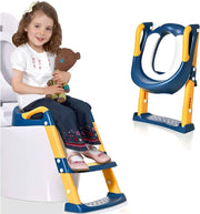 FOLDING POTTY SEAT FOR TODDLERS' SAFE TOILET TRAINING WITH STEPS